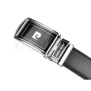 Černý kožený pánský opasek Pierre Cardin Stephane