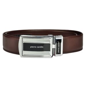 Hnědý kožený pánský opasek Pierre Cardin 50081