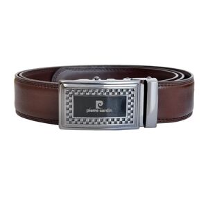 Hnědý kožený pánský opasek Pierre Cardin 5022HY01