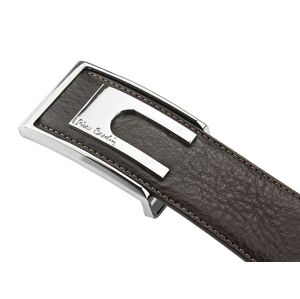 Hnědý kožený pánský opasek Pierre Cardin Philippe